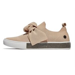 Bernie Mev Serenity Bisque Tan Rhinestone Shoes Sneakers Women 37 6.5 7 NEW
